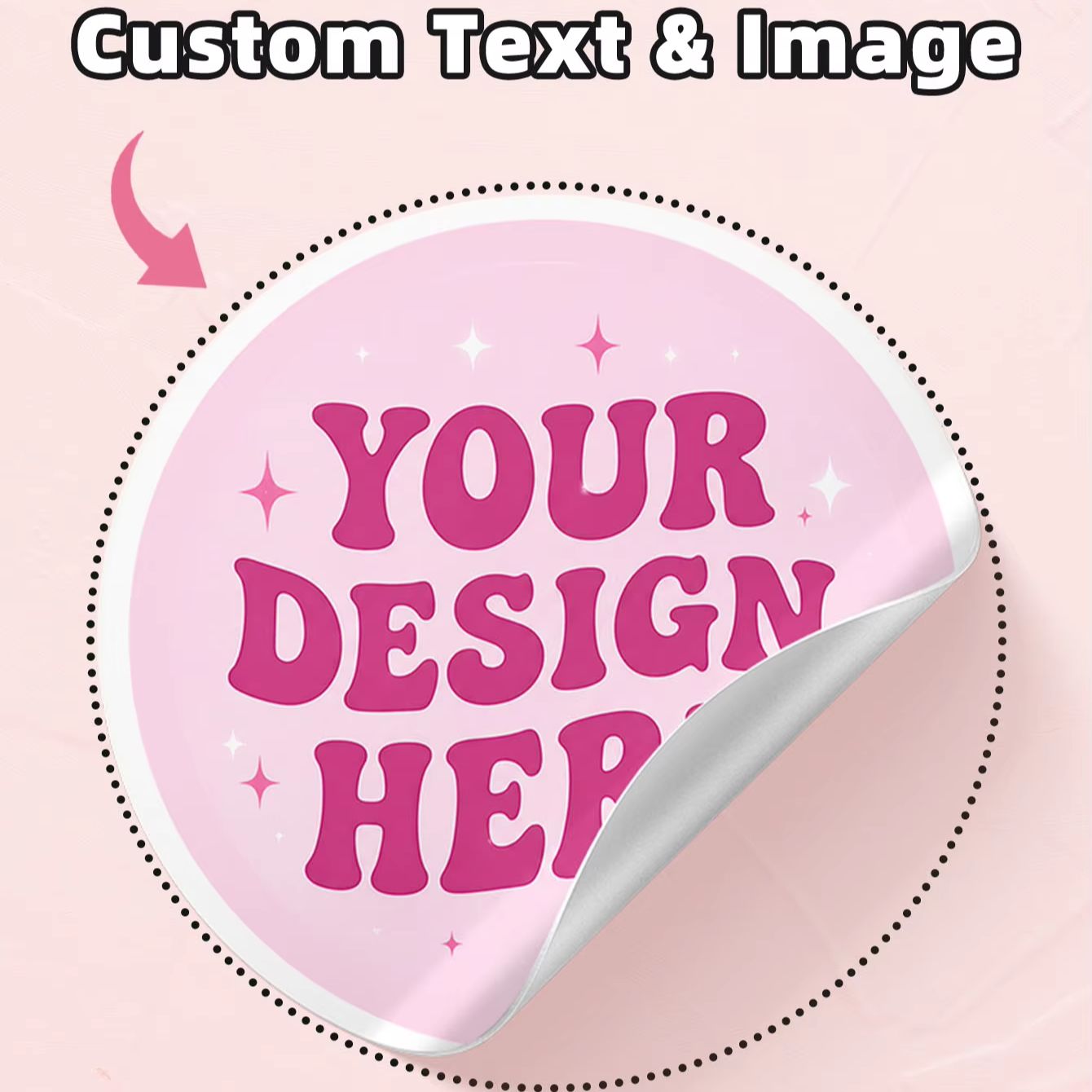 Personalised Candle Label - 1-130 Buah Stiker Bulat PVC Bening