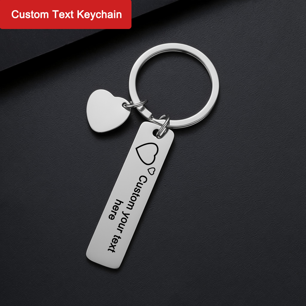 Initial Ring Custom - Gantungan Kunci Teks Kustom Nama Pribadi