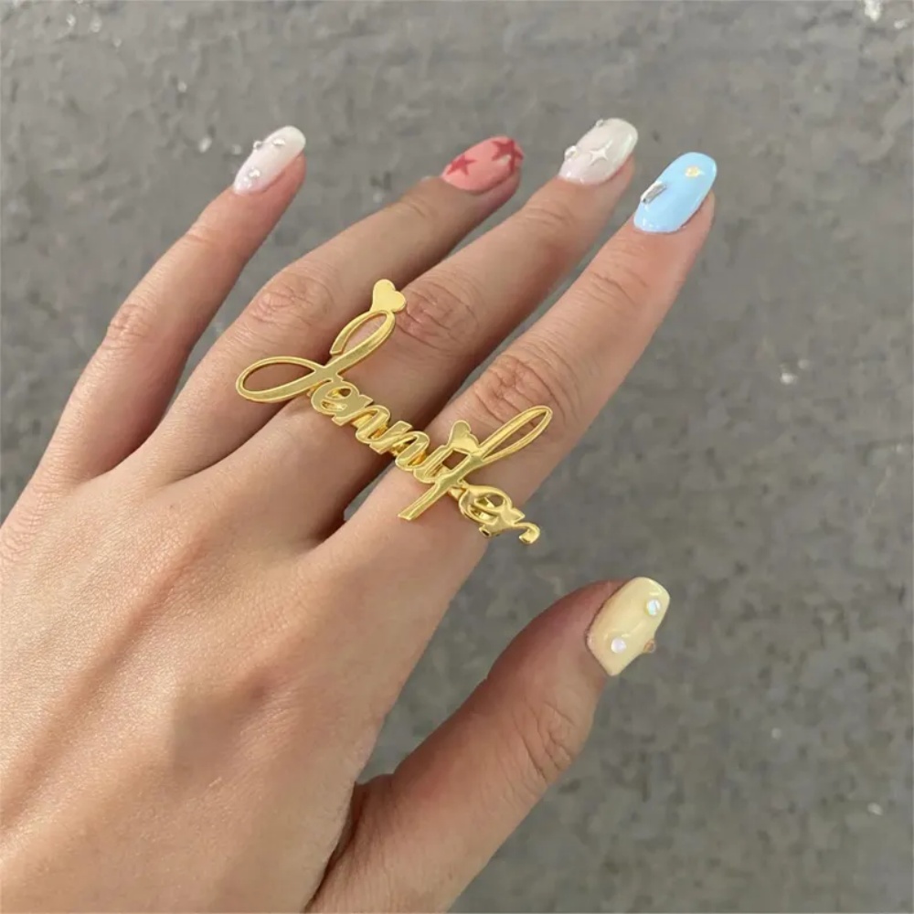 Initial Ring Custom - Cincin Nama Dua Jari LeeChee yang