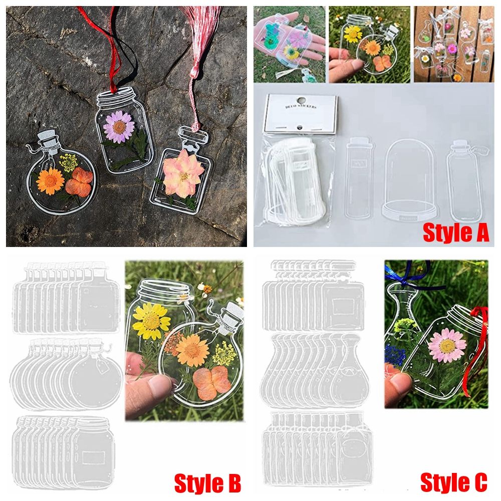 30Pcs DIY bunga kering transpa - Dried Flower Bookmark ulasan dan harga