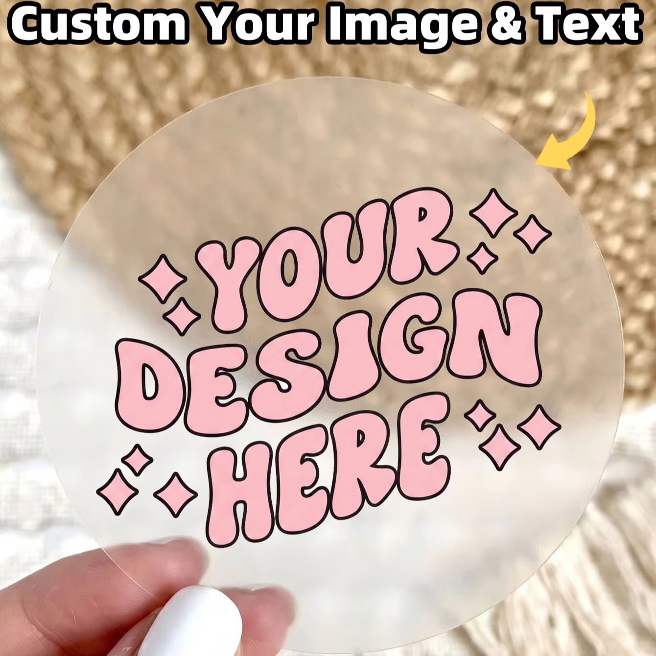 1-130 Buah Stiker Bulat PVC Be - Personalised Candle Label ulasan dan harga
